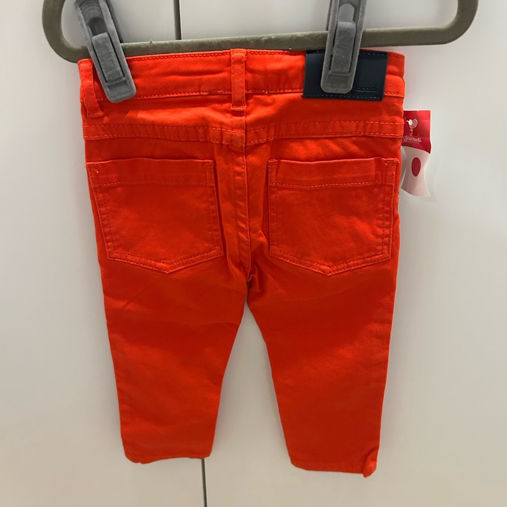 NWT Jacadi Paris - baby boy girl toddler red Jean denim long pants 18 months - Picture 3 of 4